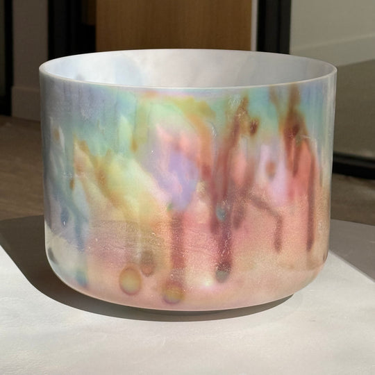 9" G#-5 Mt. Shasta Serpentine, Sedona Red Rock, Platinum Frosted Inside, Limited Edition Fire Element 110200 Crystal Tones® Alchemy Crystal Singing Bowl