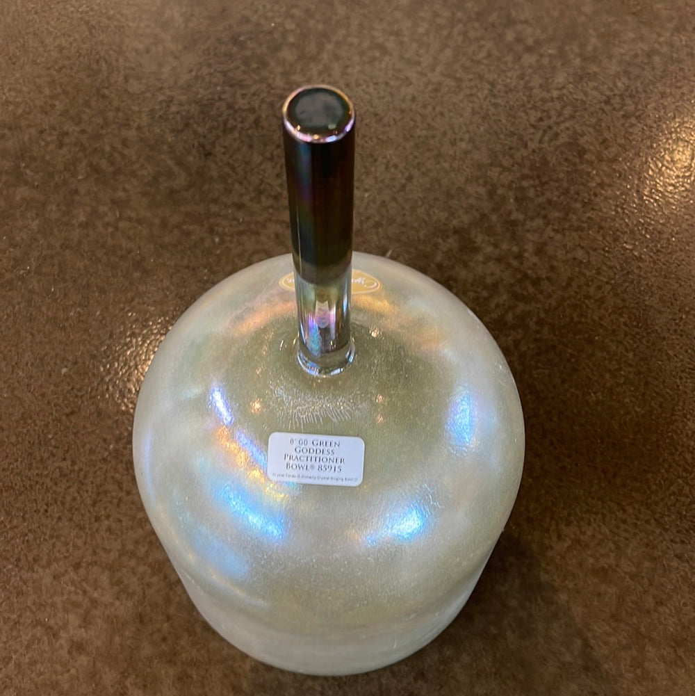 8" G0 Green Goddess Practitioner Bowl 85915 Crystal Tones® Alchemy Crystal Singing Bowl