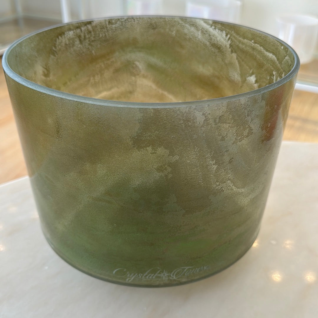 9" C#+10 Andara, White Light Aura Gold Bowl 130743 Crystal Tones® Alchemy Crystal Singing Bowl