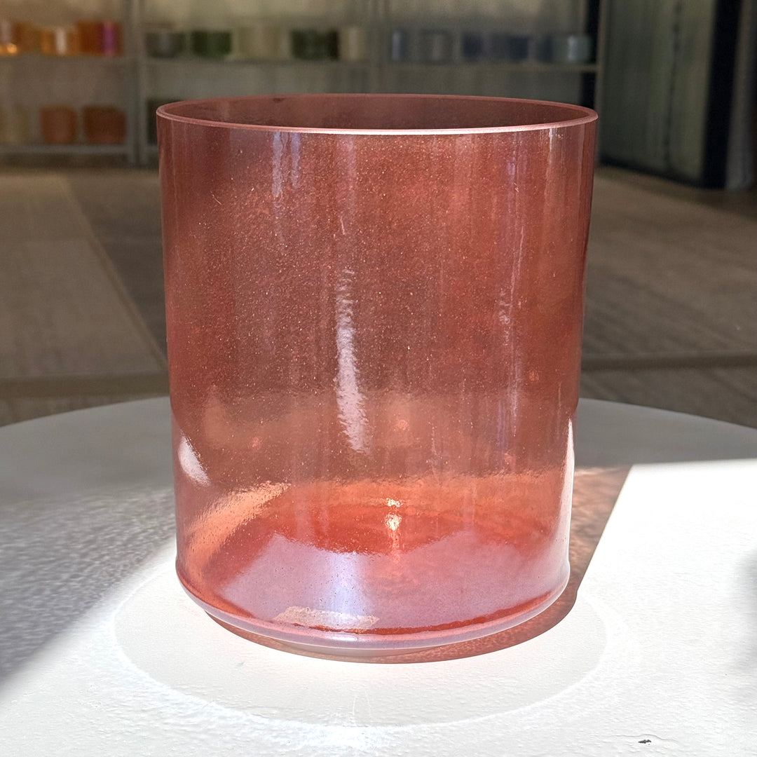 7" D+5 Rose Quartz, White Light Aura Gold Bowl 120701 Crystal Tones® Alchemy Crystal Singing Bowl