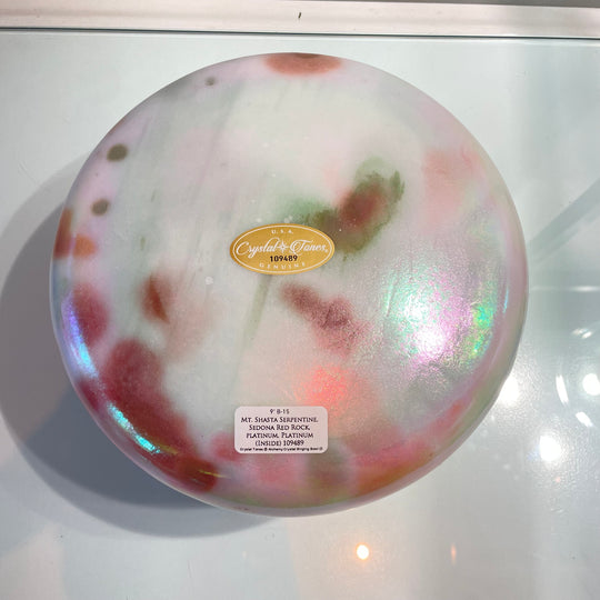 9" B-15 Mt. Shasta Serpentine, Sedona Red Rock, Platinum, Platinum (inside) Bowl 109489 Crystal Tones® Alchemy Crystal Singing Bowl
