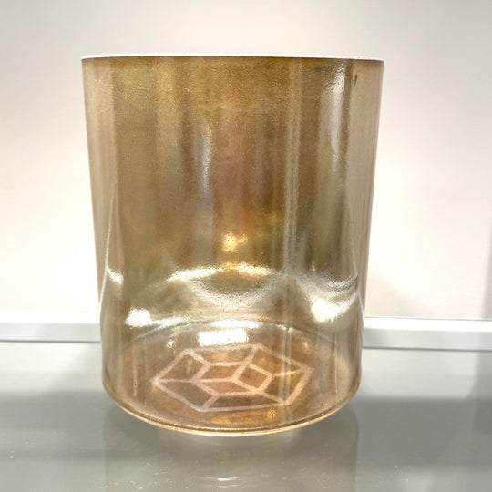 7" D+40 Tesseract Salt, Smokey Quartz Tall Bowl 111472 Crystal Tones® Alchemy Crystal Singing Bowl