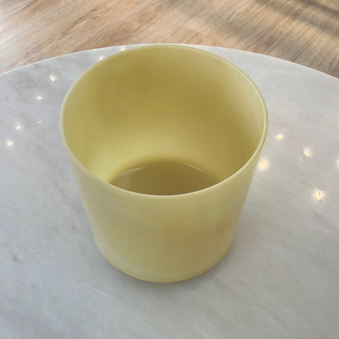 8" D#-5 White Alchemy Gold Bowl 122235 Crystal Tones® Alchemy Crystal Singing Bowl