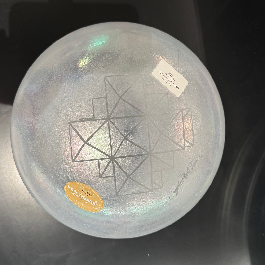 10" G#+25 Great Salt Lake Salt, Platinum 143210 Crystal Tones® Alchemy Crystal Singing Bowl