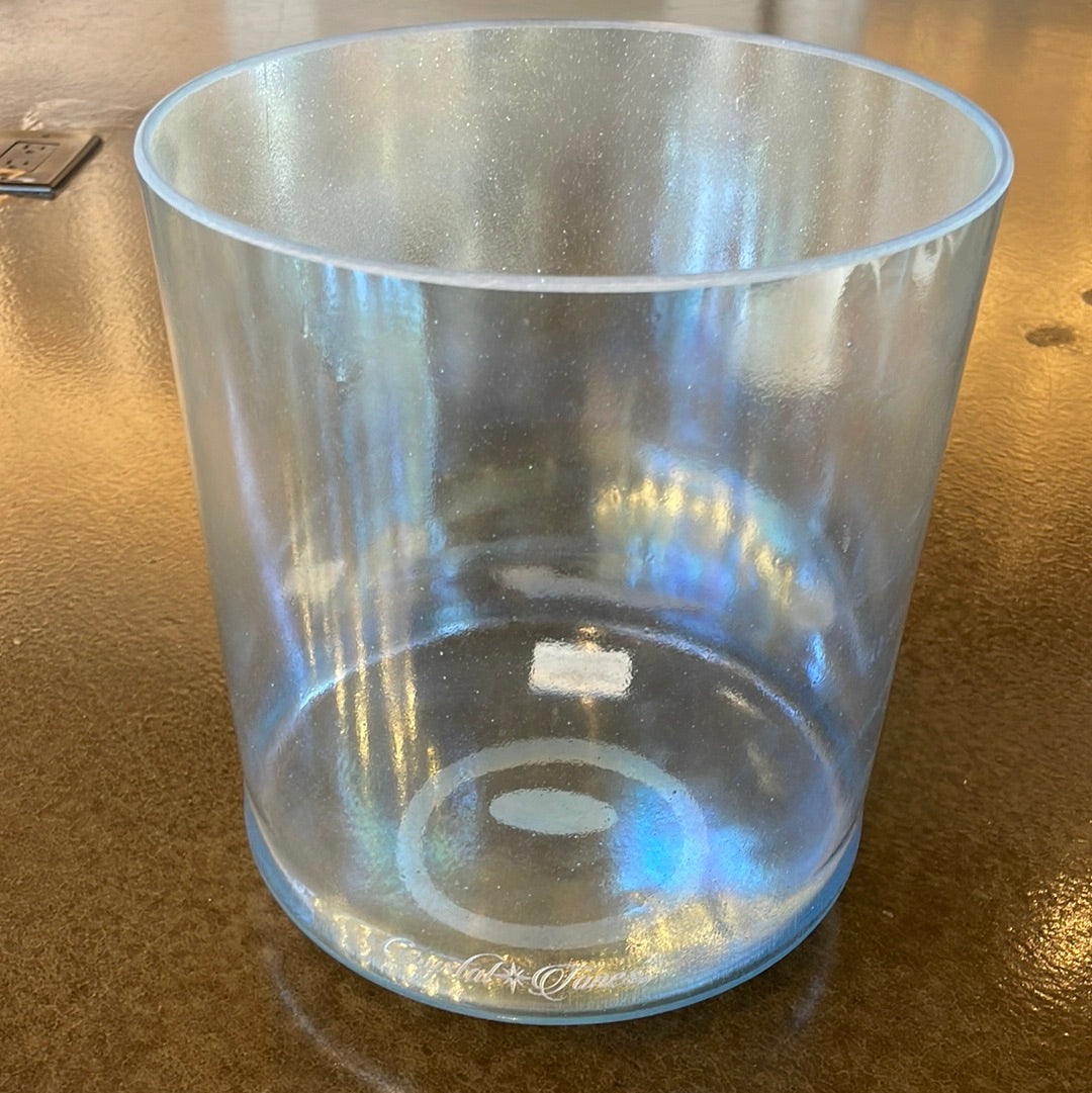 9" A#0 Aqua Aura Gold Tall Bowl 130423 Crystal Tones® Alchemy Crystal Singing Bowl