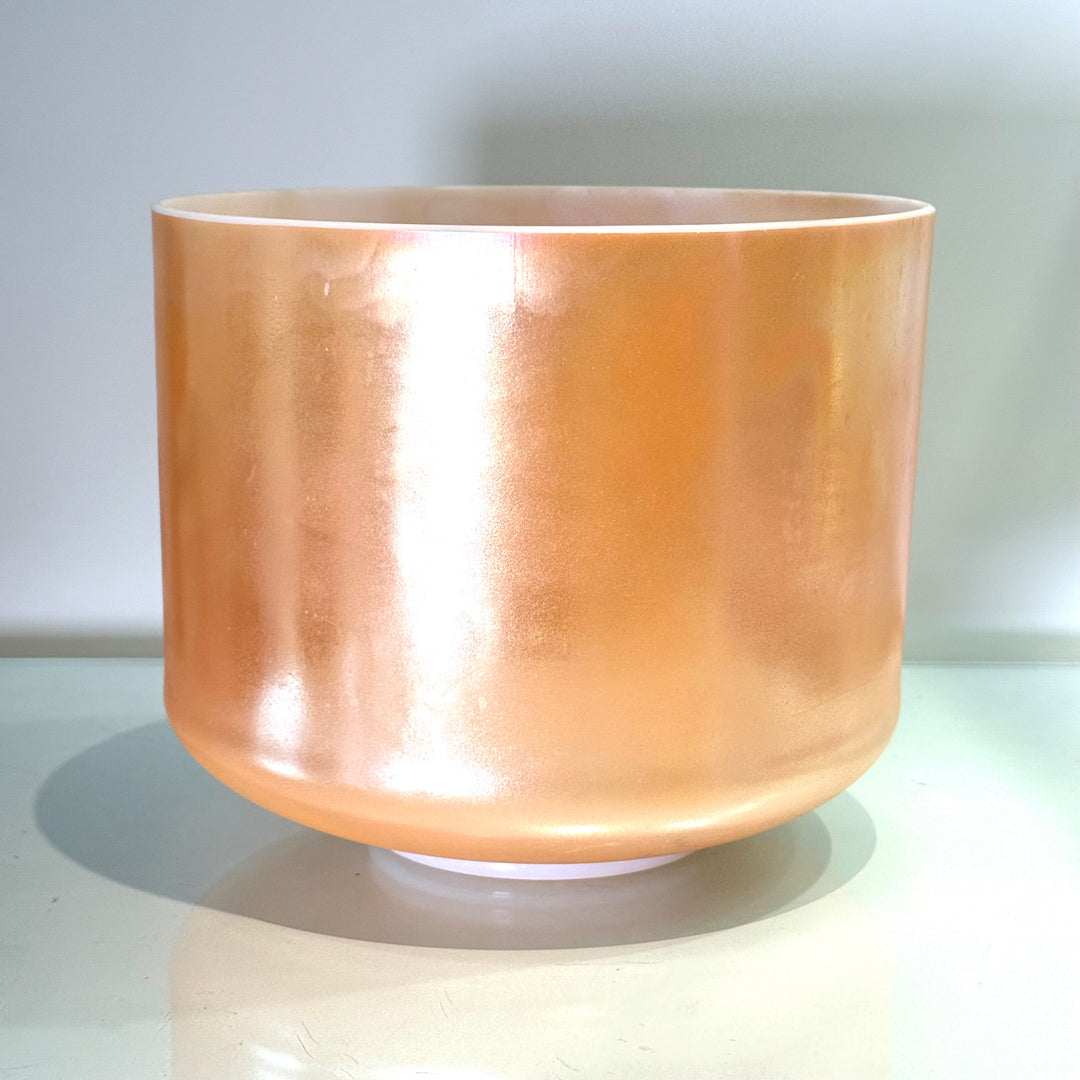 10" A#0 Laughing Buddha, Platinum (inside) Bowl 104284 Crystal Tones® Alchemy Crystal Singing Bowl