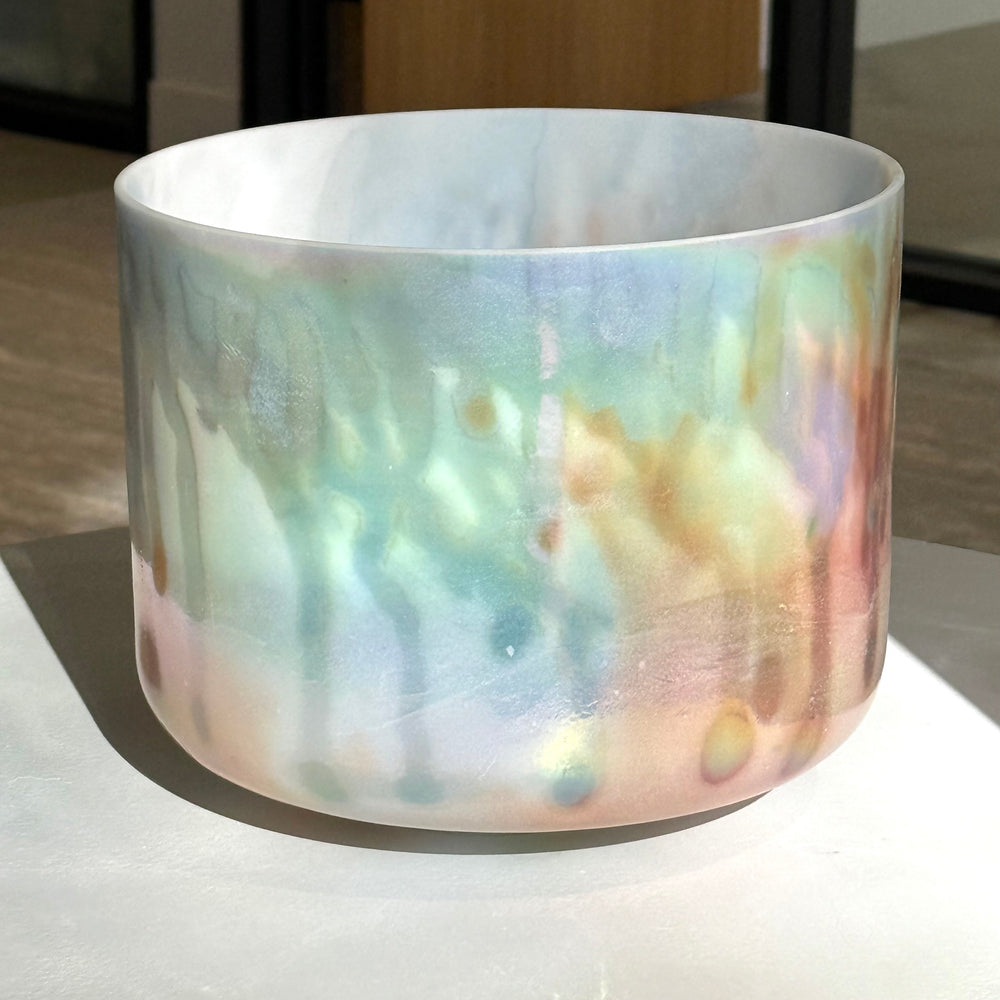 9" G#-5 Mt. Shasta Serpentine, Sedona Red Rock, Platinum Frosted Inside, Limited Edition Fire Element 110200 Crystal Tones® Alchemy Crystal Singing Bowl