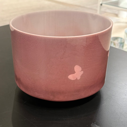 8" F-40 Ruby Etched Butterflies 137398 Crystal Tones® Alchemy Crystal Singing Bowl