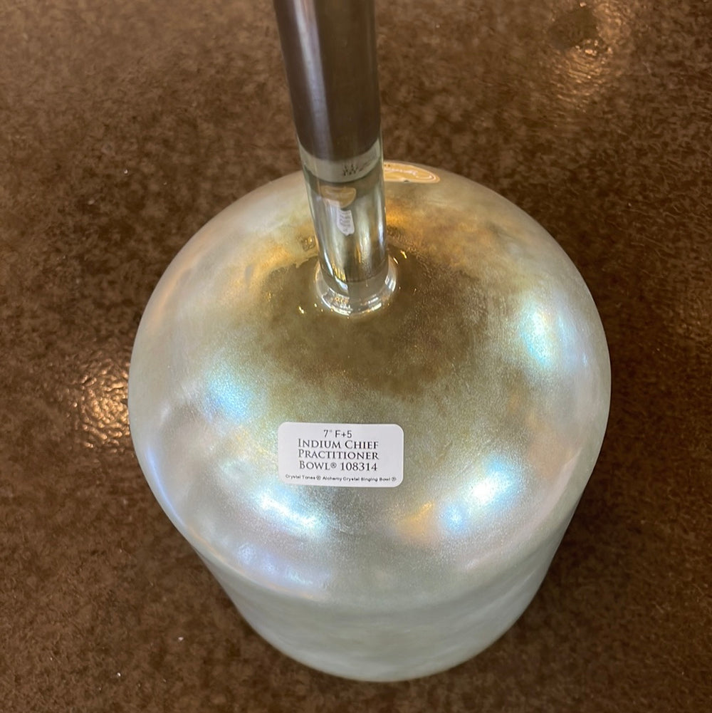7" F+5 Indium Chief Practitioner Bowl 108314 Crystal Tones® Alchemy Crystal Singing Bowl