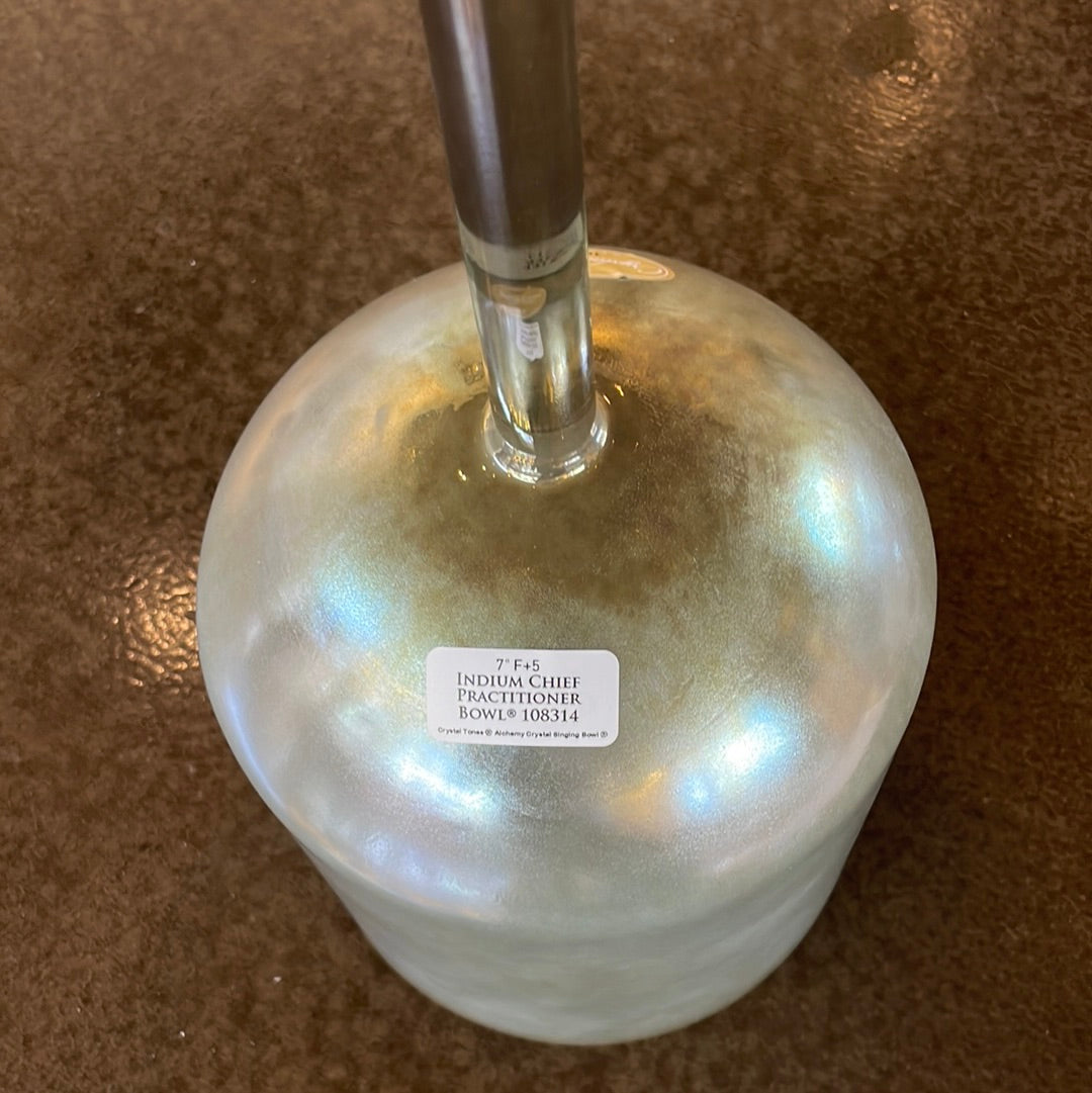 7" F+5 Indium Chief Practitioner Bowl 108314 Crystal Tones® Alchemy Crystal Singing Bowl