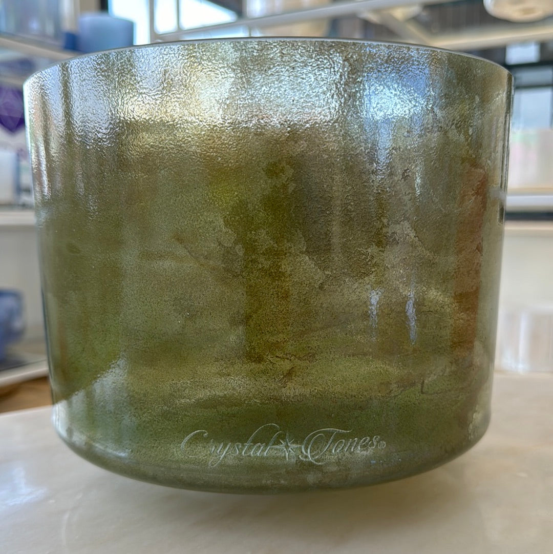 9" C#+10 Andara, White Light Aura Gold Bowl 130743 Crystal Tones® Alchemy Crystal Singing Bowl