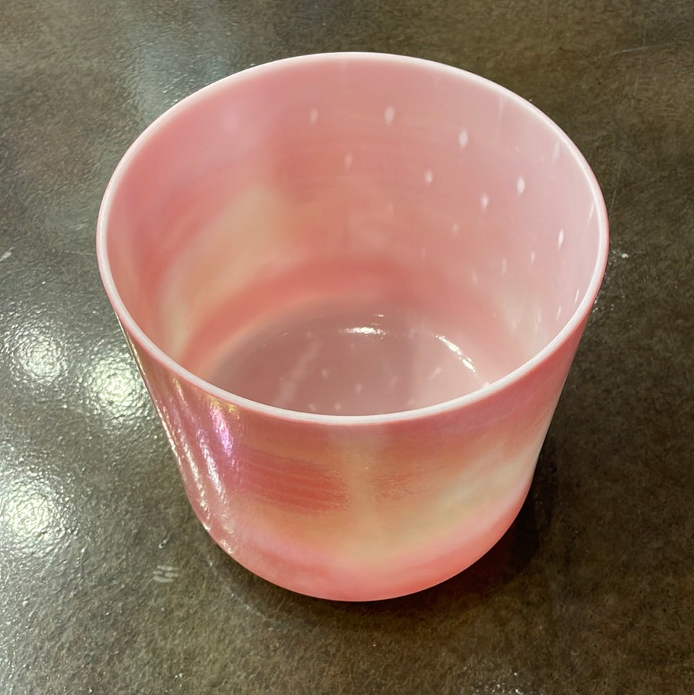8" D-5 Rose Quartz, Platinum Bowl 122130 Crystal Tones® Alchemy Crystal Singing Bowl