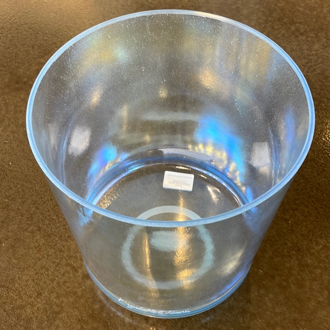 9" A#0 Aqua Aura Gold Tall Bowl 130423 Crystal Tones® Alchemy Crystal Singing Bowl