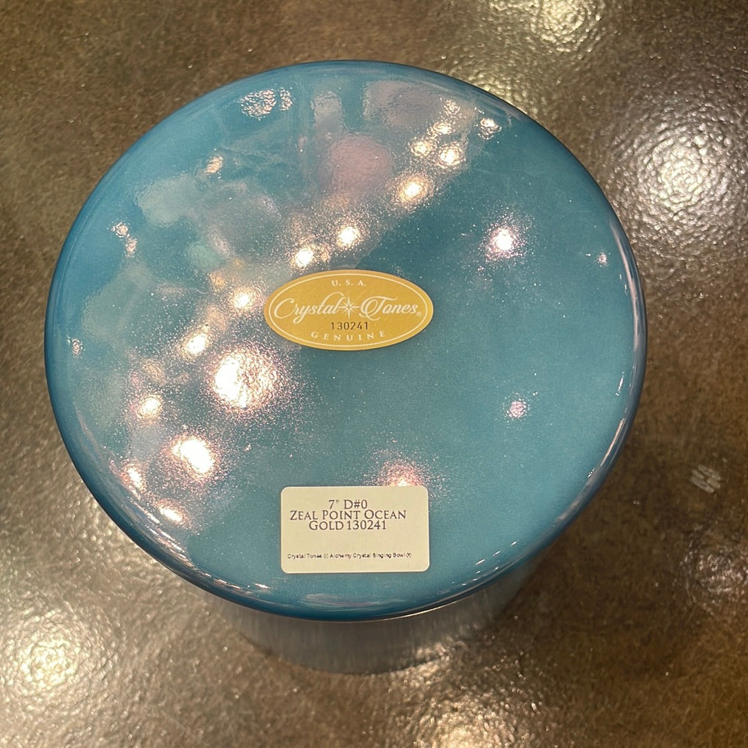 7" D#0 Zeal Point Ocean Gold Bowl 130241 Crystal Tones® Alchemy Crystal Singing Bowl