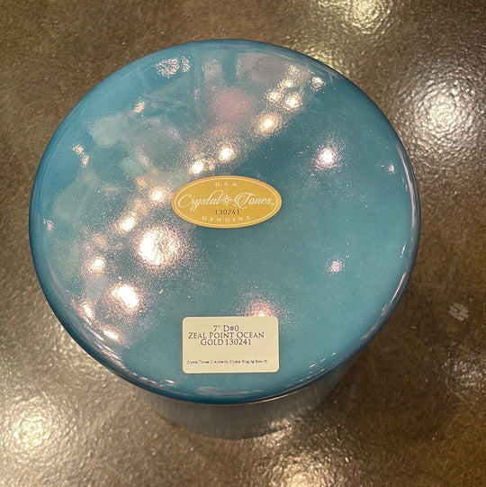 7" D#0 Zeal Point Ocean Gold Bowl 130241 Crystal Tones® Alchemy Crystal Singing Bowl