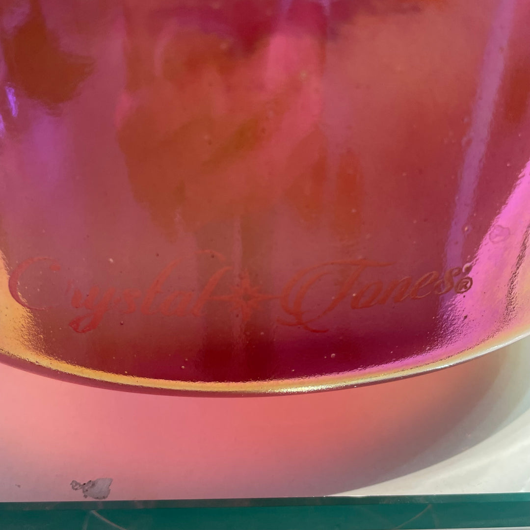 9" B+15 Ruby, Platinum Frosted (Inside) Bowl 128663 Crystal Tones® Alchemy Crystal Singing Bowl