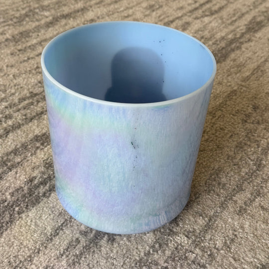 8" C#-15 Egyptian Blue, Platinum W/ Etched Solid Gold Hathor 99331 Crystal Tones® Alchemy Crystal Singing Bowl