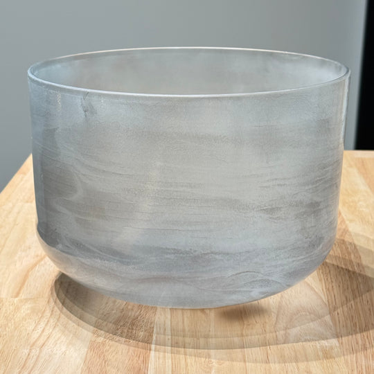10" B-20 Celestite, White Light Aura Gold Frosted Inside Bowl 123834 Crystal Tones® Alchemy Crystal Singing Bowl