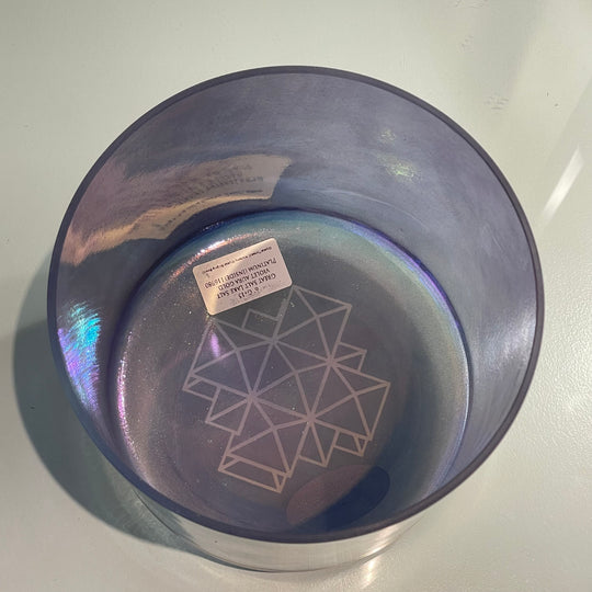 6" G+15 Great Salt Lake Salt, Violet Aura Gold, Platinum (Inside) Bowl 116980 Crystal Tones® Alchemy Crystal Singing Bowl