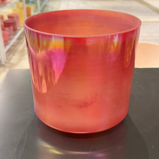 9" B+15 Ruby, Platinum Frosted (Inside) Bowl 128663 Crystal Tones® Alchemy Crystal Singing Bowl