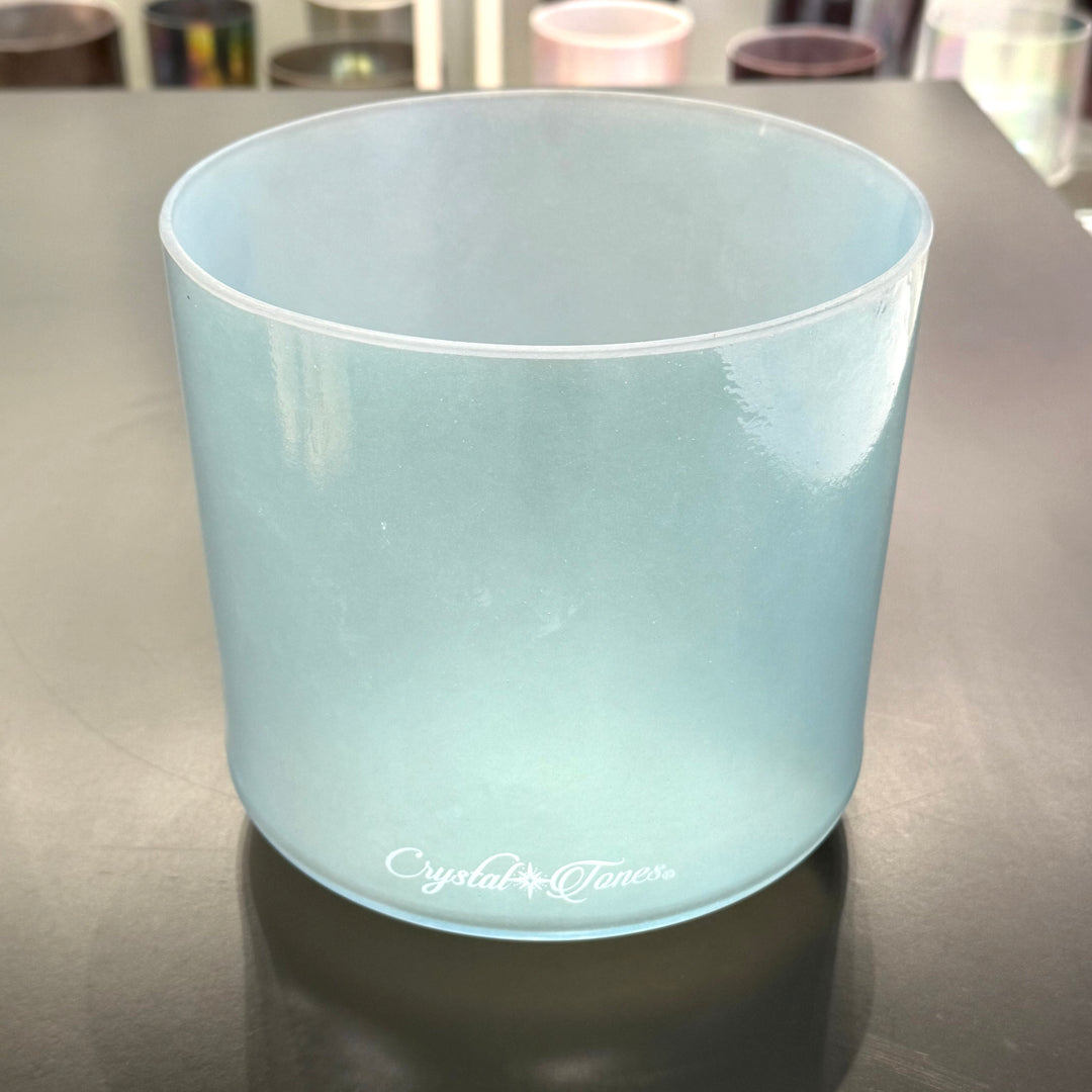 8" C#0 Aqua Aura Gold Frosted Inside 134030 Crystal Tones® Alchemy Crystal Singing Bowl
