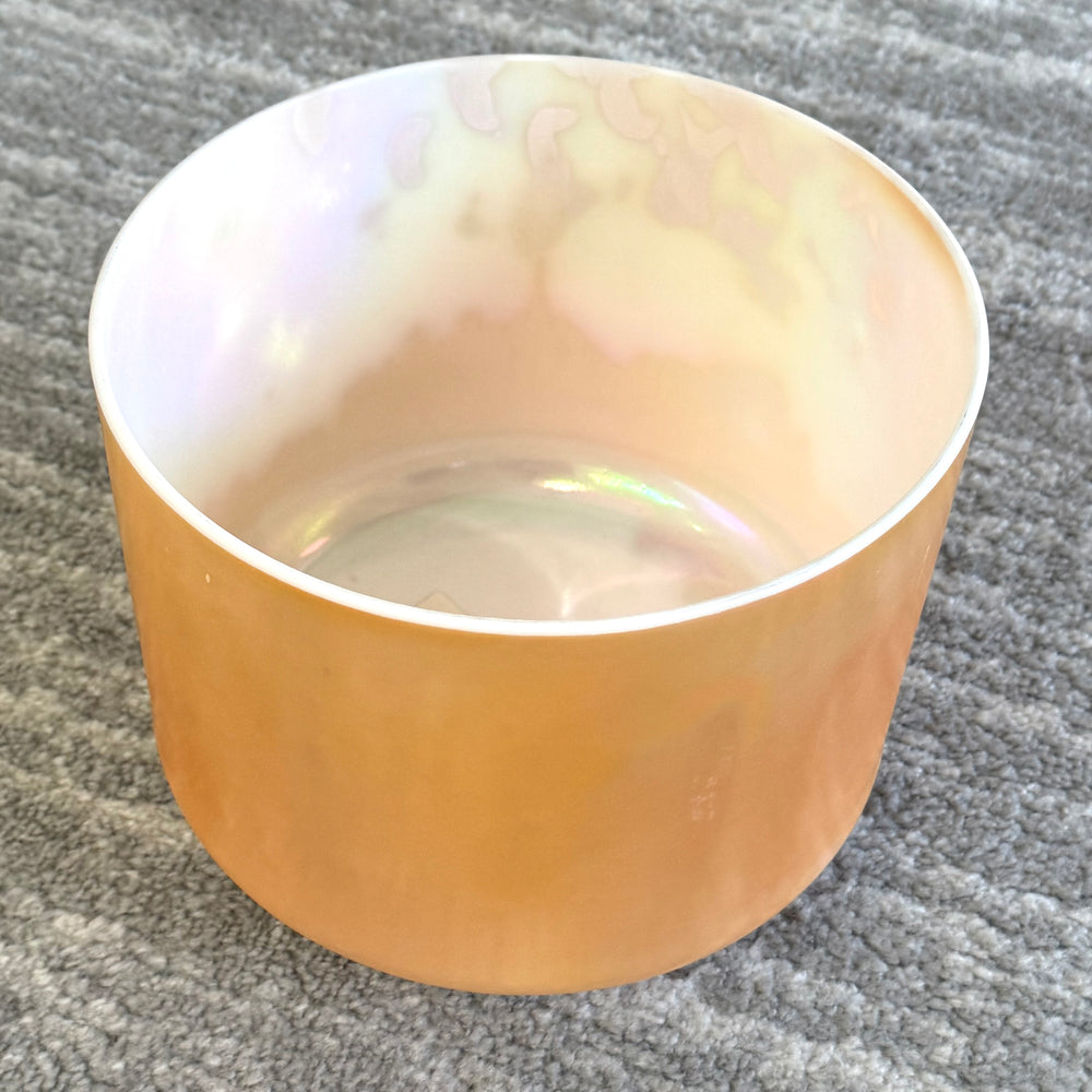 10" A#0 Laughing Buddha, Platinum (inside) Bowl 104284 Crystal Tones® Alchemy Crystal Singing Bowl