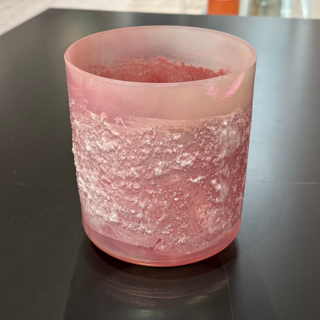 6" A#-40 Lemurian Seed, Rose Quartz Platinum Frosted Rim Inside 140242 Crystal Tones®