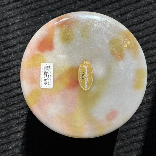 8" D#+25 White Alchemy Gold, Rose Quartz, Palladium 98963 Crystal Tones® Alchemy Crystal Singing Bowl