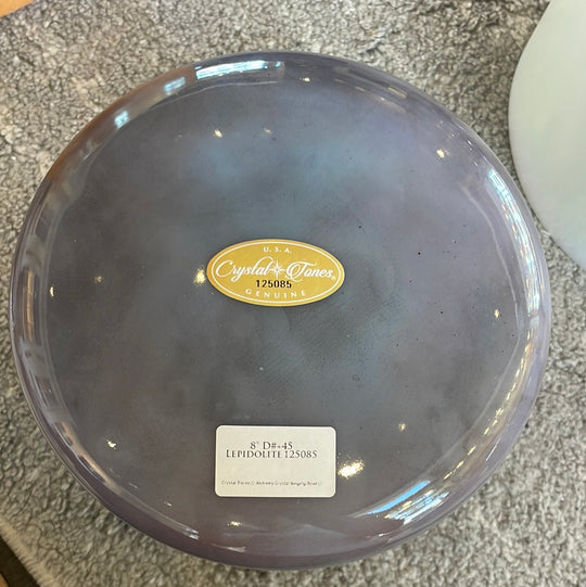 8" D#+45 Lepidolite Bowl 125085 Crystal Tones® Alchemy Crystal Singing Bowl