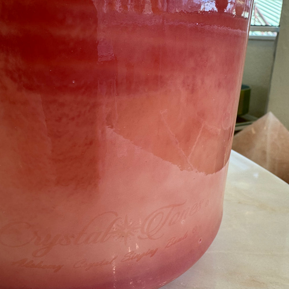 8" E-20 Rose Quartz, White Light Angel Gold Bowl 124819 Crystal Tones® Alchemy Crystal Singing Bowl