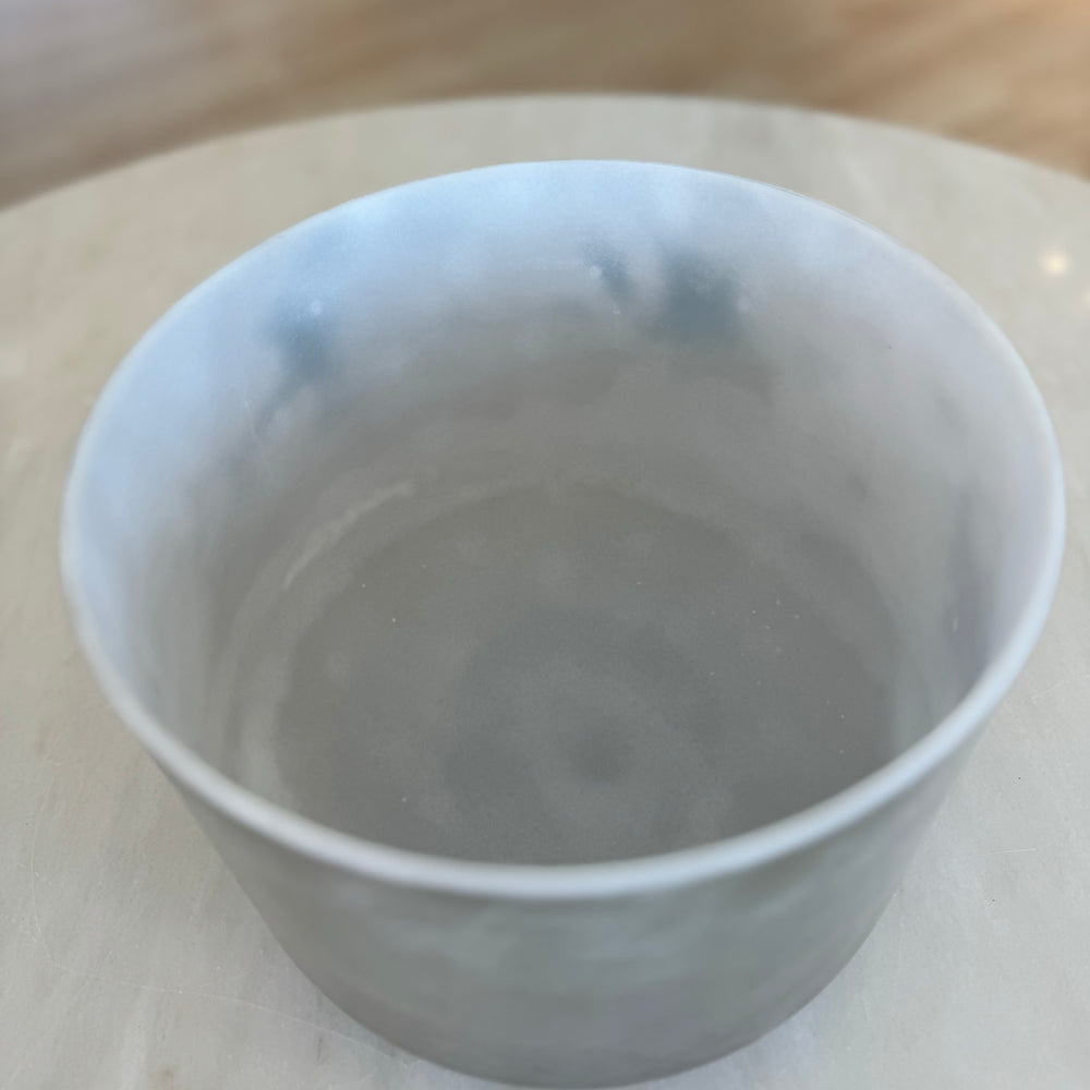 9" A-45 Ebony Angel Gold, Platinum Frosted (Inside) Bowl 123473 Crystal Tones® Alchemy Crystal Singing Bowl