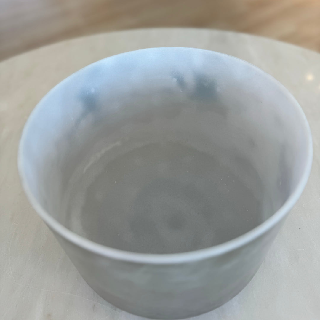 9" A-45 Ebony Angel Gold, Platinum Frosted (Inside) Bowl 123473 Crystal Tones® Alchemy Crystal Singing Bowl