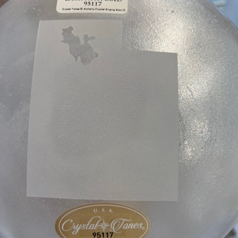 7" F-5 Great Salt Lake Salt, White Light Aura Gold 95117 Crystal Tones® Alchemy Crystal Singing Bowl