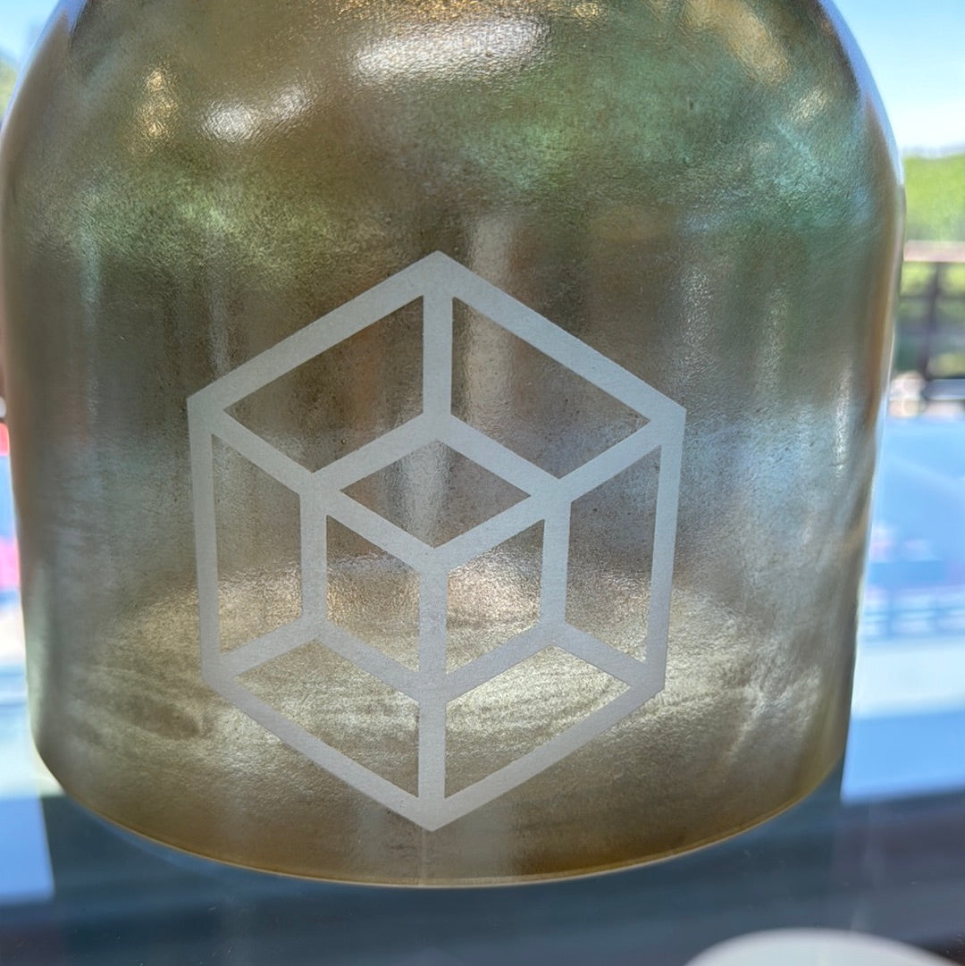 8" D#+15 Tesseract Salt, Smokey Quartz, Aqua Aura Gold (inside), Platinum (Inside) Practitioner Bowl® 112348 Crystal Tones® Alchemy Crystal Singing Bowl