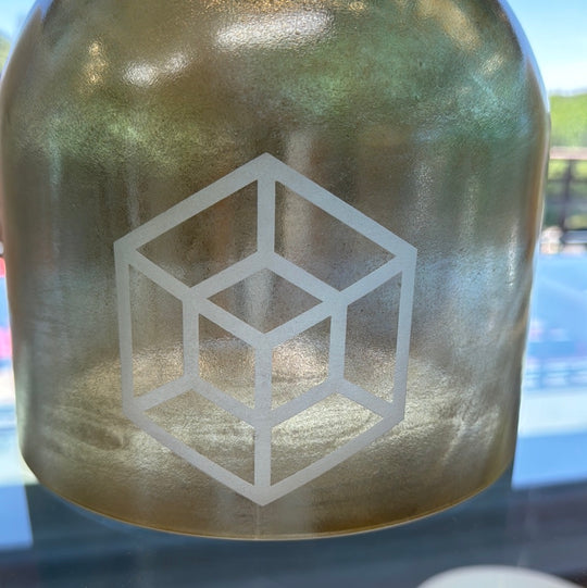 8" D#+15 Tesseract Salt, Smokey Quartz, Aqua Aura Gold (inside), Platinum (Inside) Practitioner Bowl® 112348 Crystal Tones® Alchemy Crystal Singing Bowl