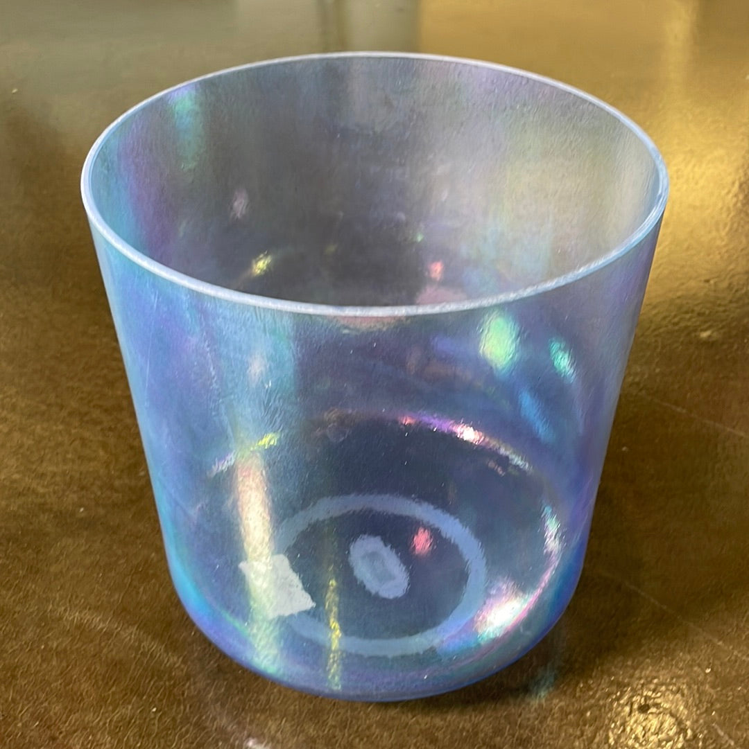 8" A#0 Indigo, Platinum Bowl 119679 Crystal Tones®