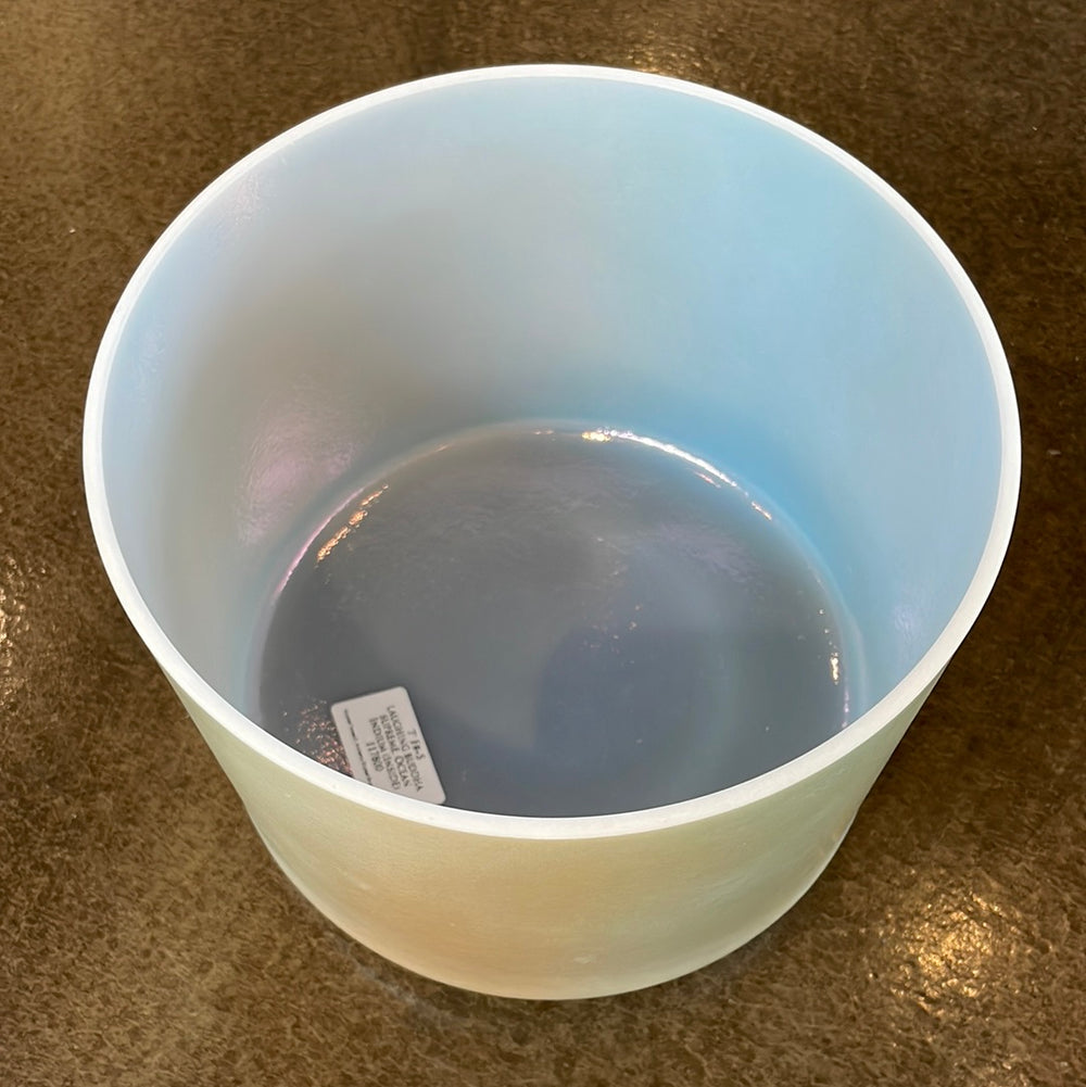 7" F#+5 Laughing Buddha Supreme, Ocean Indium (Inside) Bowl 117800 Crystal Tones® Alchemy Crystal Singing Bowl