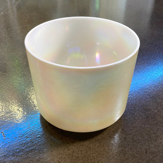 8" F#-5 Laughing Buddha Supreme, Platinum (Inside) Bowl 113332 Crystal Tones® Alchemy Crystal Singing Bowl