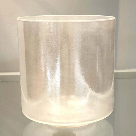 7" F-5 Great Salt Lake Salt, White Light Aura Gold 95117 Crystal Tones® Alchemy Crystal Singing Bowl