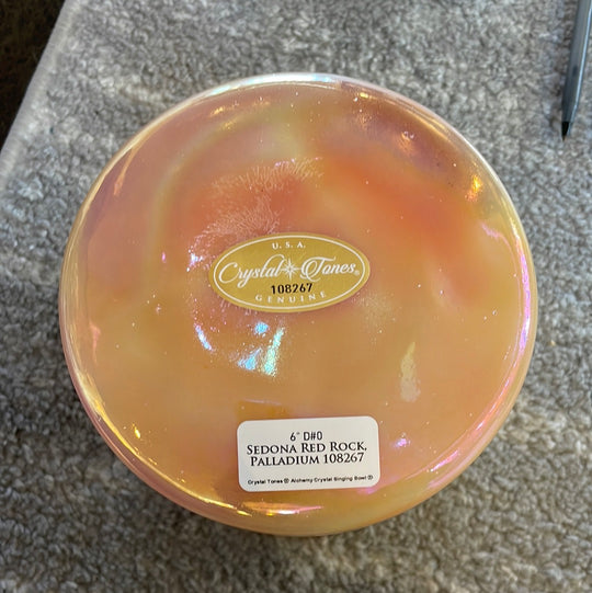 6" D#0 Sedona Red Rock, Palladium Bowl 108267 Crystal Tones® Alchemy Crystal Singing Bowl