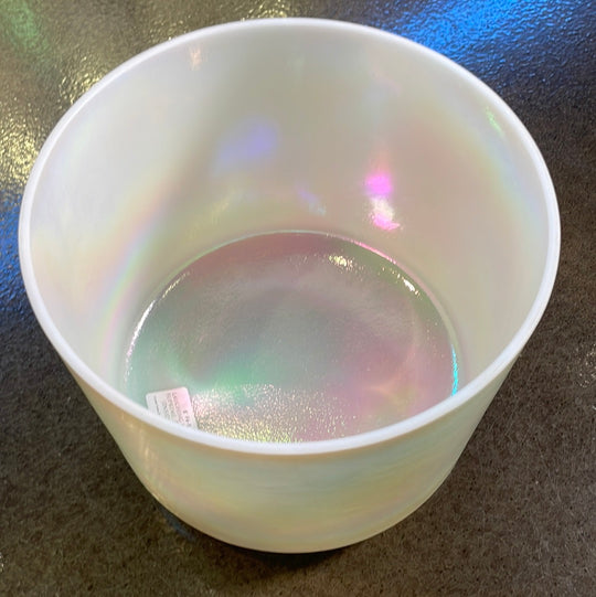 8" F#-5 Laughing Buddha Supreme, Platinum (Inside) Bowl 113332 Crystal Tones® Alchemy Crystal Singing Bowl