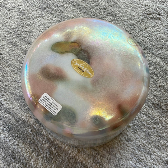 9" G#-5 Mt. Shasta Serpentine, Sedona Red Rock, Platinum Frosted Inside, Limited Edition Fire Element 110200 Crystal Tones® Alchemy Crystal Singing Bowl