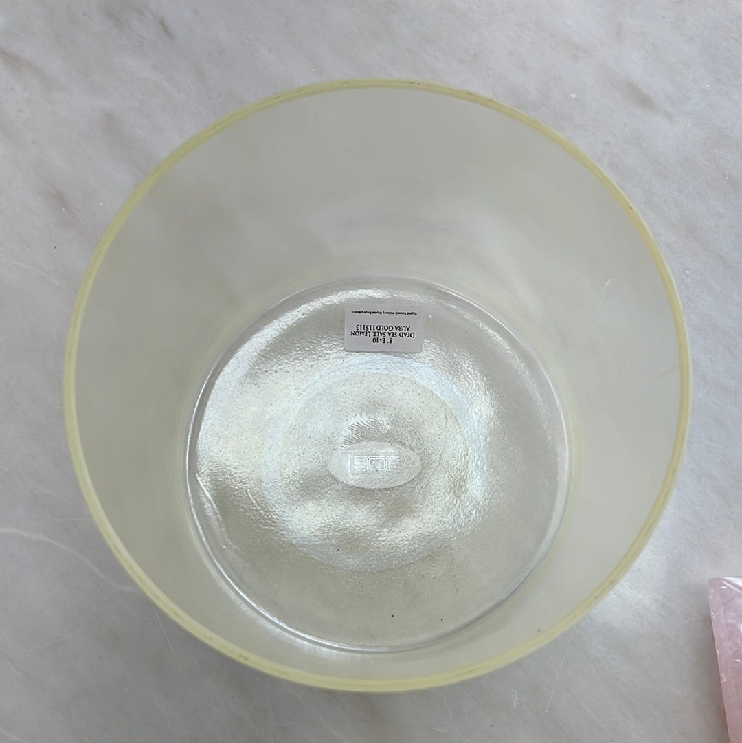 8" E+10 Dead Sea Salt, Lemon Aura Gold Bowl 115113 Crystal Tones® Alchemy Crystal Singing Bowl