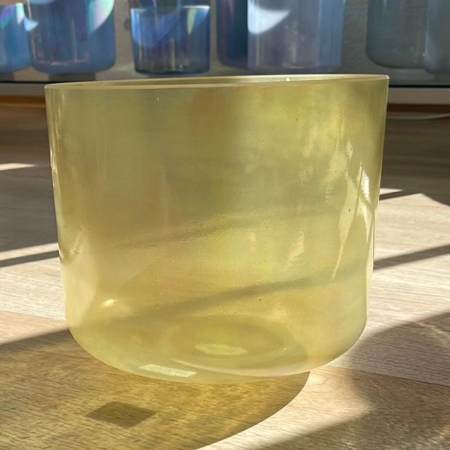 9" G#+20 Citrine, White Light Aura Gold 100445 Crystal Tones® Alchemy Crystal Singing Bowl