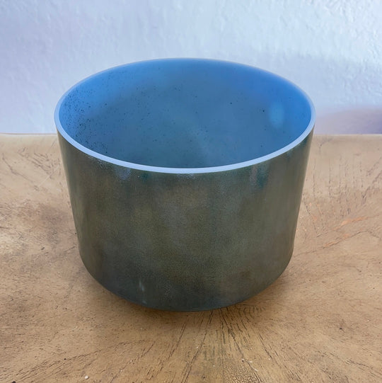 9" D-50 Mt. Shasta Serpentine, Green Heart Ocean Gold 97460 Crystal Tones® Alchemy Crystal Singing Bowl