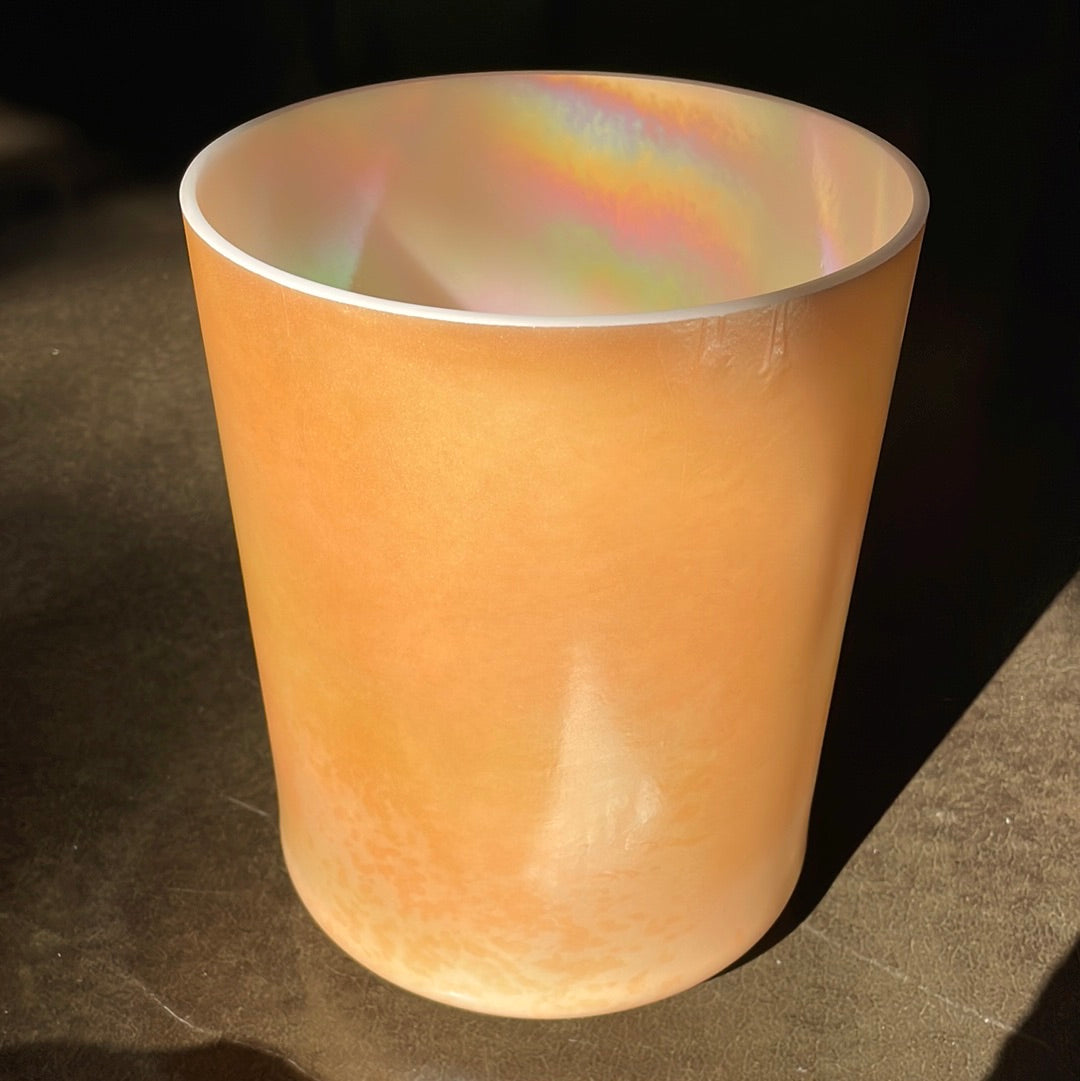 7" D#0 Laughing Buddha, Platinum (inside) Tall 113706 Crystal Tones® Alchemy Crystal Singing Bowl