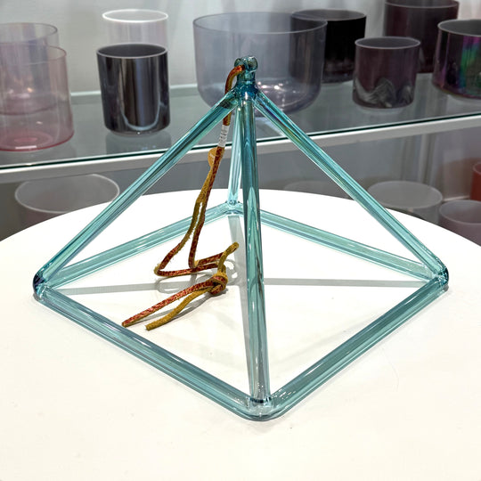 12" C#-5 Aqua Aura Gold 162201 Crystal Tones® Alchemy Crystal Singing Pyramid
