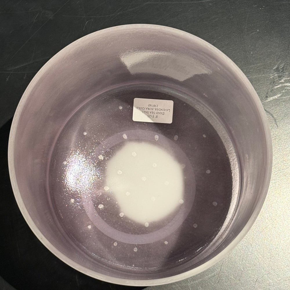 8" F+25 Dead Sea Salt, Lavender Aura Gold 158760 Crystal Tones® Alchemy Crystal Singing Bowl