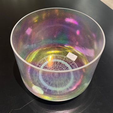 10" A0 Platinum, Intricate Etched Zodiac 162855 Crystal Tones® Alchemy Crystal Singing Bowl