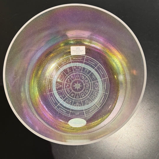 10" A0 Platinum, Intricate Etched Zodiac 162855 Crystal Tones® Alchemy Crystal Singing Bowl - Sacred Sound of the Soul